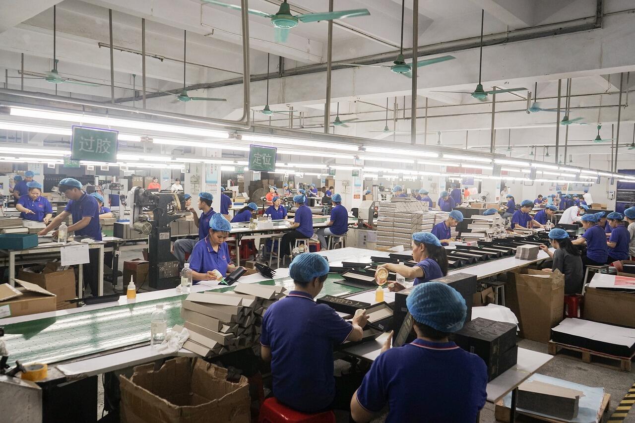 Rigid box production line at GPLPAK factory in Dongguan, China