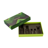 Green Rigid Lid and Base Skincare Box with Black Blister Insert | Premium Cosmetic Packaging