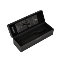 Custom Design Foil logo Magnetic Closure Rigid Black PU leather 750ml Wine Bottle Packaging Box With EVA Foam Insert