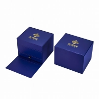 Custom Premium Flip-Top Watch Box With Gold Foil Logo - Rigid Paperboard Single Watch Case With Drawer