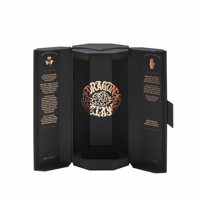 Customised Print Spot Uv Dragon-Inspired Embossing Hexagonal Rigid Cardboard Black Paper Wine Bottle Box Packaing 