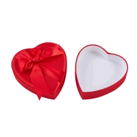 Red Heart-Shaped Rigid Lid and Base Gift Box with Ribbon Bow | Custom Romantic Packaging for Special Gifts