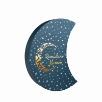 Premium Moon-Shaped Ramadan Chocolate Box | Gold Foil | Food-Grade