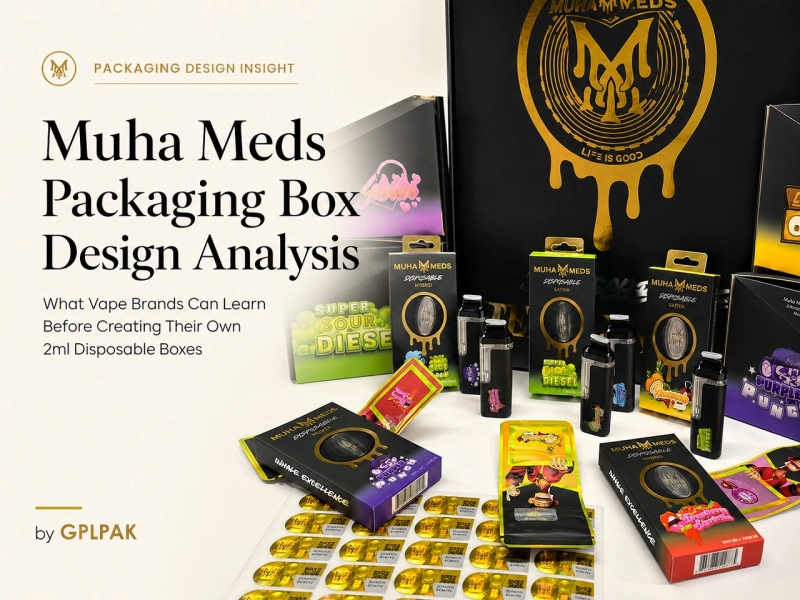 Muha Meds Packaging Box Design Analysis for Custom 2ml Disposable Vape Boxes