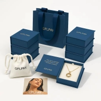 Eco-Friendly Jewelry Boxes with Logo Luxury Magnetic Box with Pouch for Necklace Earrings