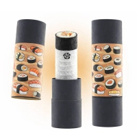 Ready Mould Sushi Burrito Tube Cylinder Push pop Up Roll Packaging Pushpop Verpackung Sushi Boxes with Soy Sauce Bottles