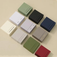Custom Premium Drawer Sliding Rigid Cardboard Jewelry Paper Packaging Box For Jewellery With Suede Pouch