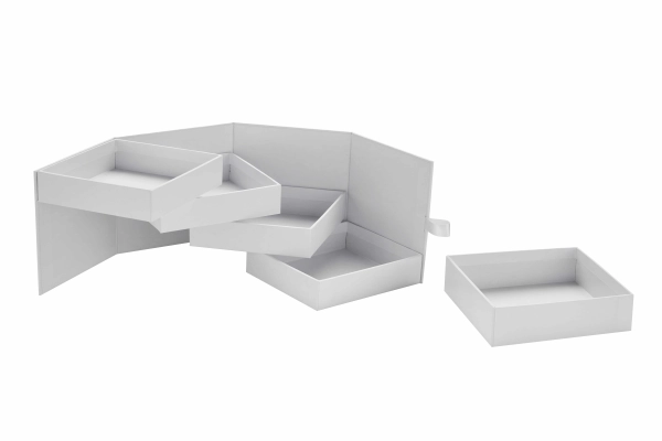 Custom Luxury White Multi-Layer Rotating Gift Box with Lid and Base Structure