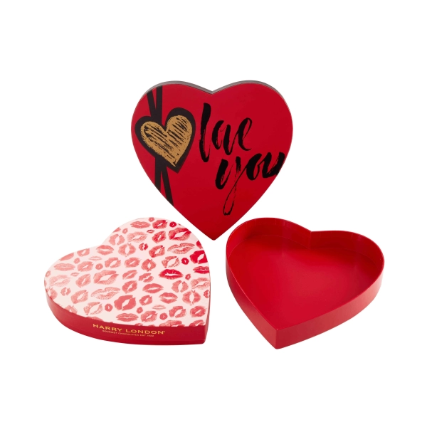 Custom  Rigid Cardboard Heart Shape Chocolate Lid Paper Gift Box  