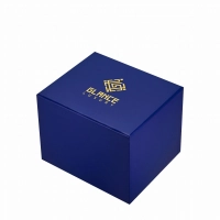 Custom Premium Flip-Top Watch Box With Gold Foil Logo - Rigid Paperboard Single Watch Case With Drawer