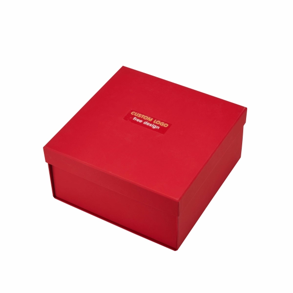 Premium Red Eco-Friendly Collapsible Lid and Base Rigid Box Without Adhesive