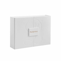 Luxury White Magnetic Double Door Box with PU Handle for Skincare Packaging