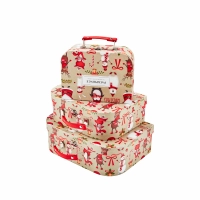 Custom Christmas Style Red Handheld Gift Box with Metal Lock and PU Handle