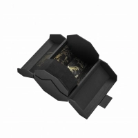 Customised Print Spot Uv Dragon-Inspired Embossing Hexagonal Rigid Cardboard Black Paper Wine Bottle Box Packaing 