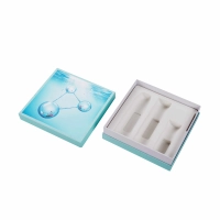 Blue Rigid Lid and Base Skincare Box with Neck & White EVA Insert | Premium Gift Packaging with Matching Paper Bag