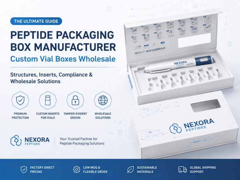Peptide Packaging Box Manufacturer | Custom Vial Boxes Wholesale