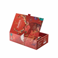 Custom Luxury Rigid Magnetic Wine Box with Paperboard Insert and Ribbon Pull