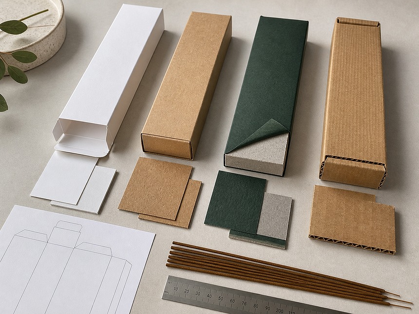 White paperboard, kraft board, wrapped rigid board and corrugated incense packaging materials